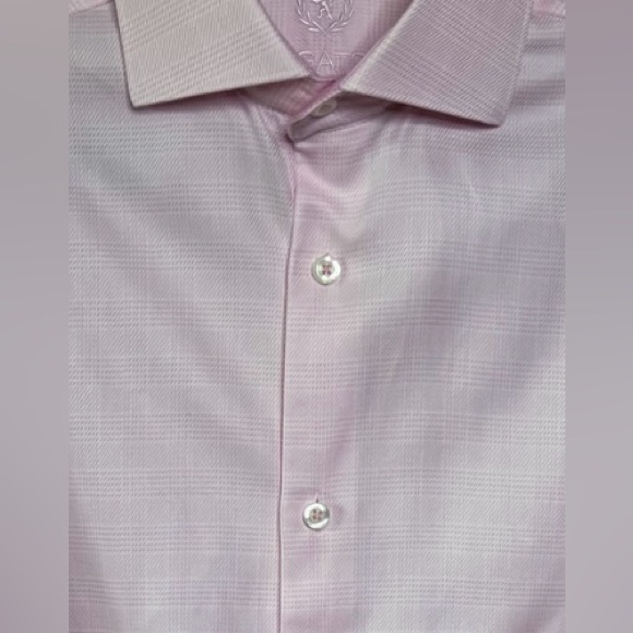 Bugatchi Uomo Men’s Lux Pink Dress Shirt, Size 15 34/35 EUC - Picture 3 of 13
